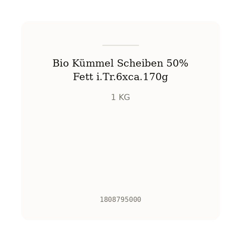 Bio Kümmel Scheiben 50% Fett i.Tr.6xca.170g