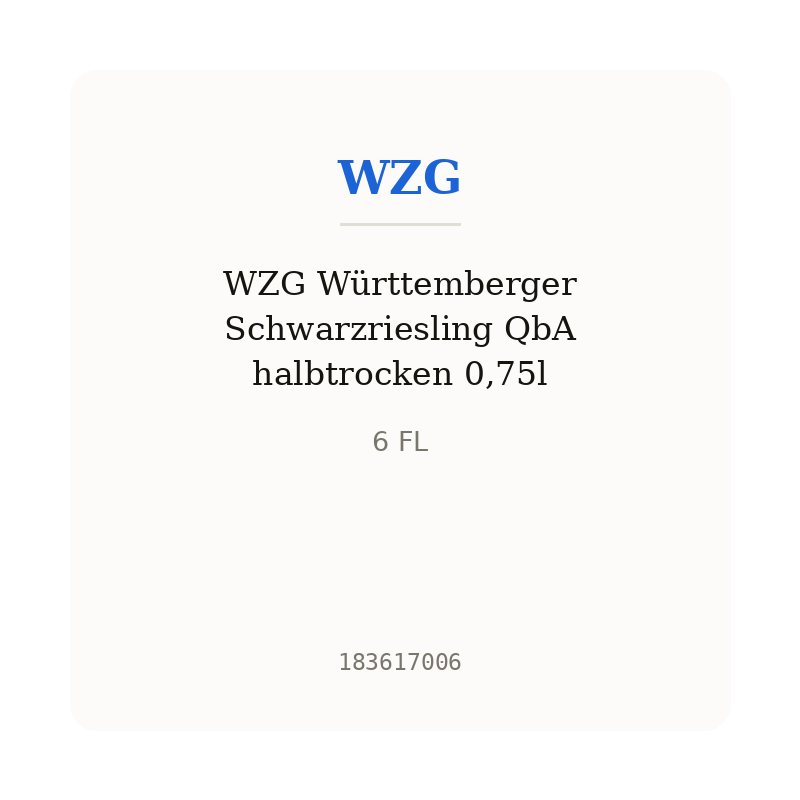WZG Württemberger Schwarzriesling QbA halbtrocken 0,75l