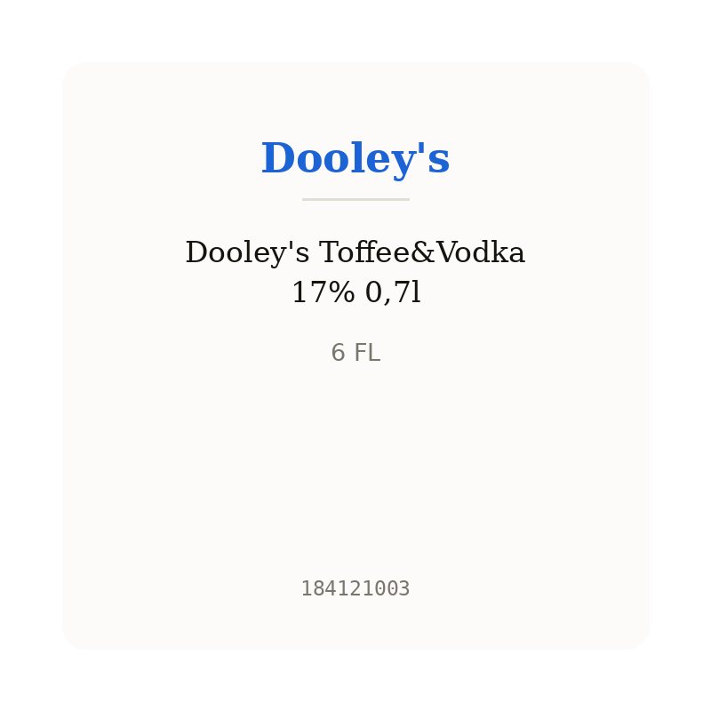Dooley's Toffee&Vodka 17% 0,7l