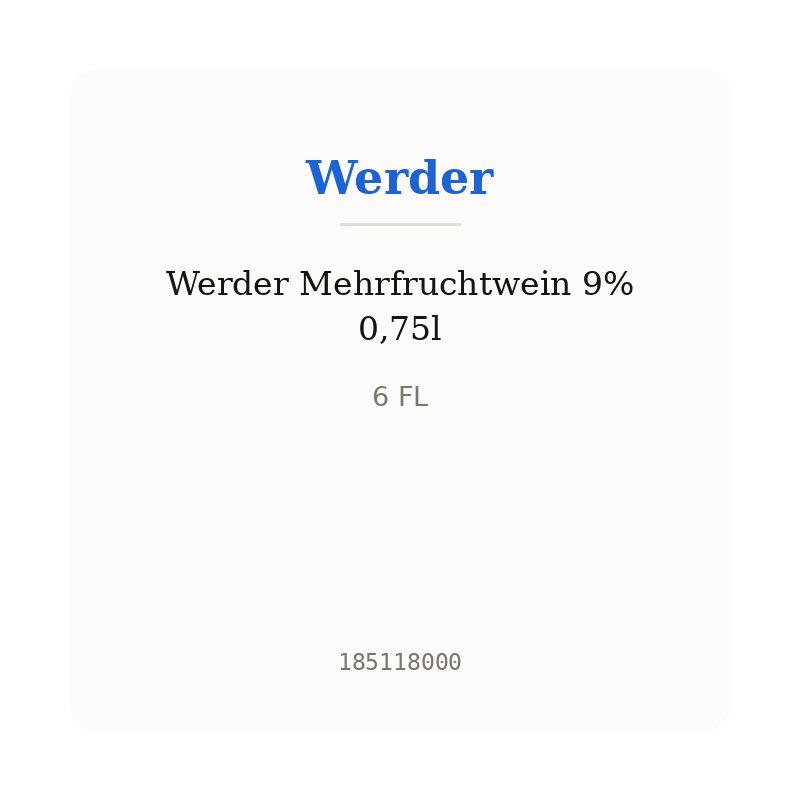 Werder Mehrfruchtwein 9% 0,75l