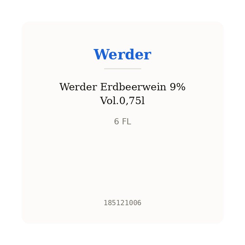 Werder Erdbeerwein 9% Vol.0,75l