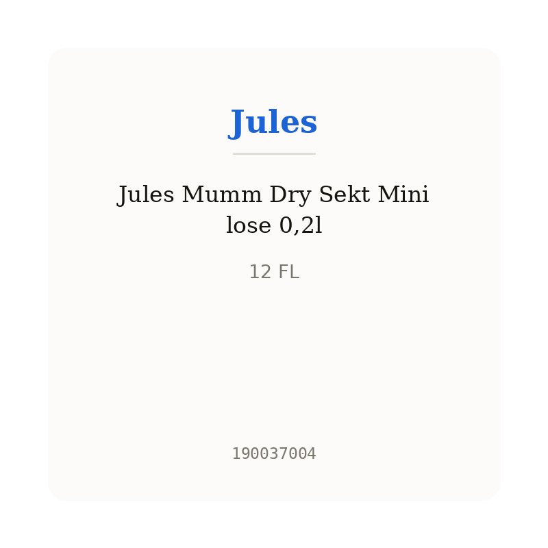 Jules Mumm Dry Sekt Mini lose 0,2l