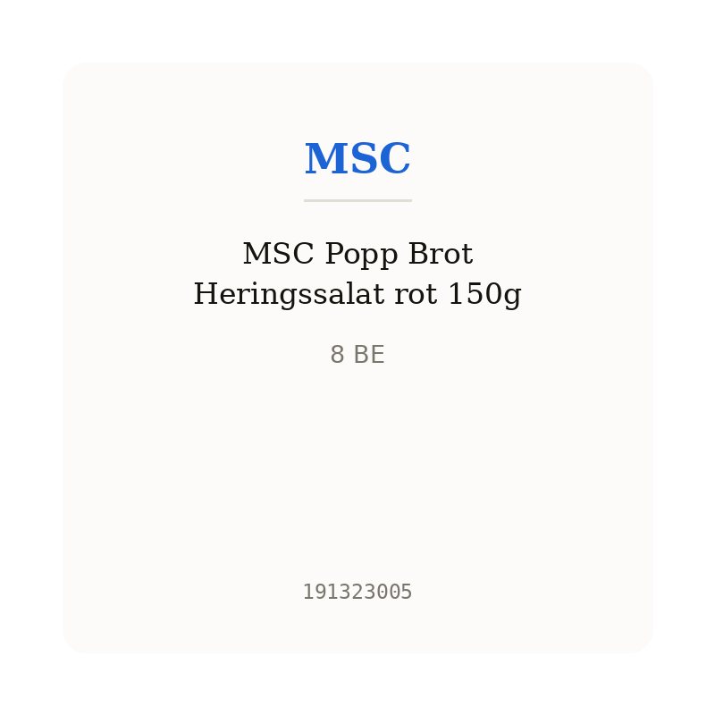MSC Popp Brot Heringssalat rot 150g