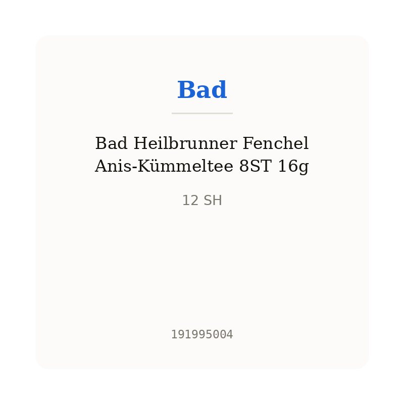 Bad Heilbrunner Fenchel Anis-Kümmeltee 8ST 16g