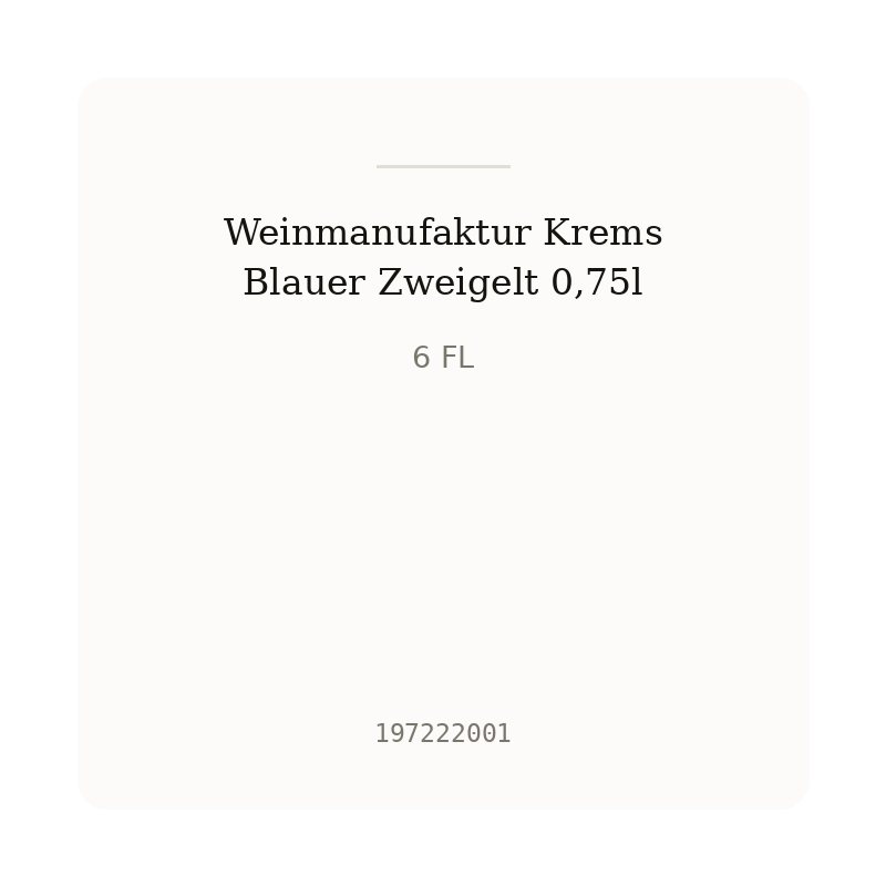 Weinmanufaktur Krems Blauer Zweigelt 0,75l