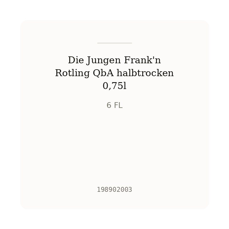 Die Jungen Frank'n Rotling QbA halbtrocken 0,75l
