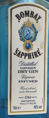BOMBAY SAPPHIRE London Dry Gin 40% 0,7l