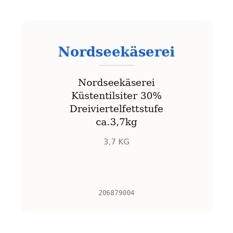 Nordseekäserei Küstentilsiter 30% Dreiviertelfettstufe ca.3,7kg