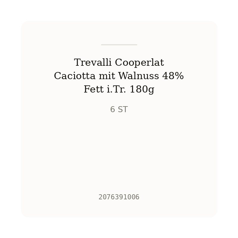 Trevalli Cooperlat Caciotta mit Walnuss 48% Fett i.Tr. 180g