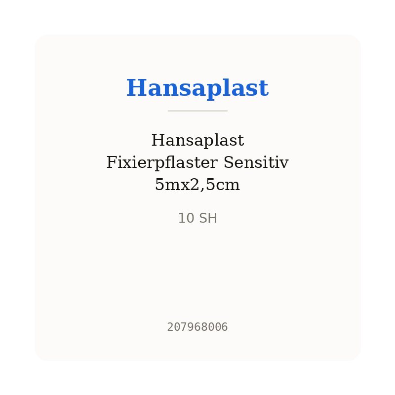 Hansaplast Fixierpflaster Sensitiv 5mx2,5cm