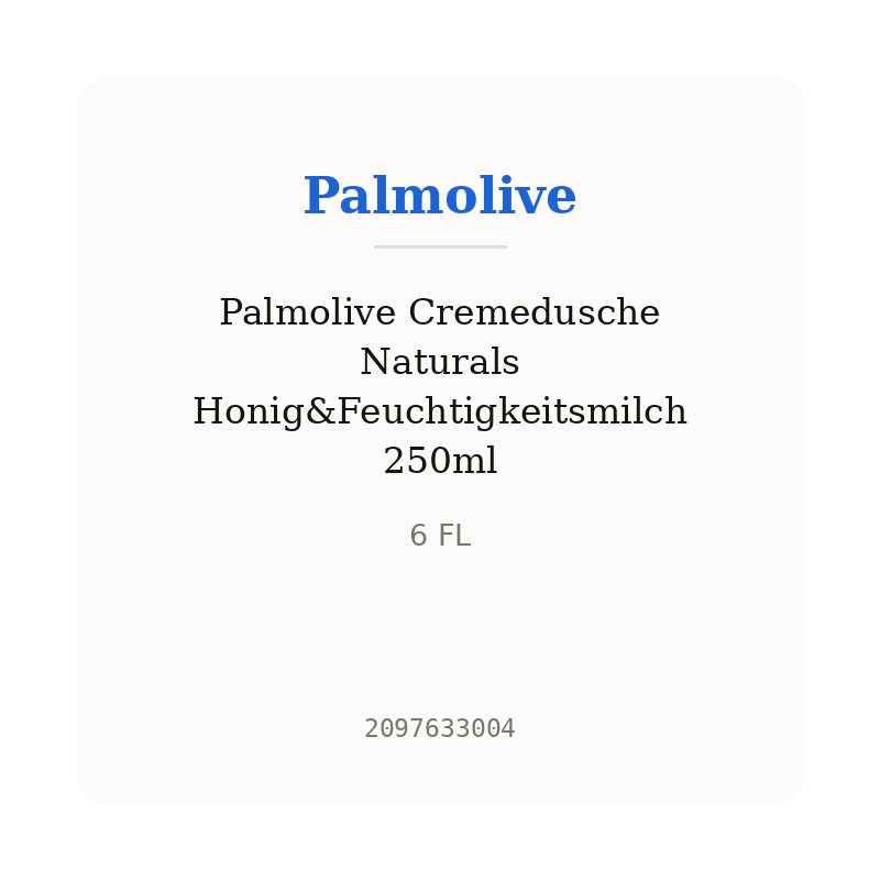 Palmolive Cremedusche Naturals Honig&Feuchtigkeitsmilch 250ml