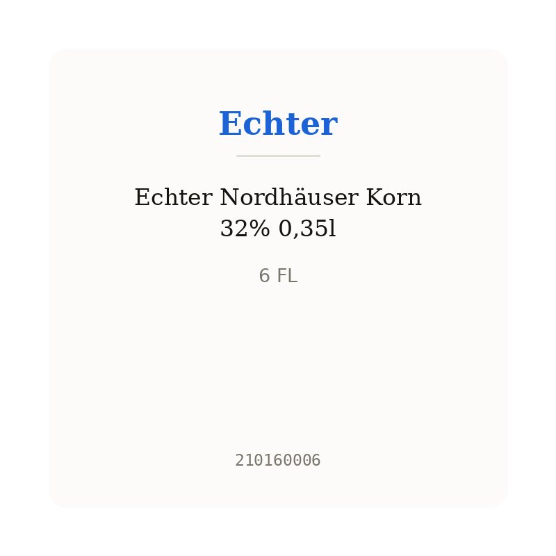 Echter Nordhäuser Korn 32% 0,35l