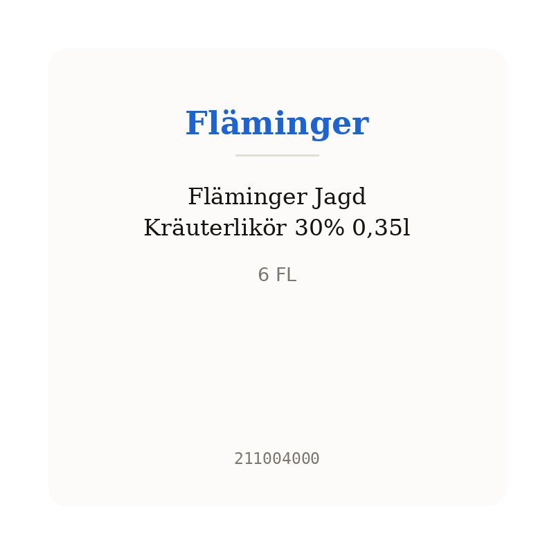 Fläminger Jagd Kräuterlikör 30% 0,35l