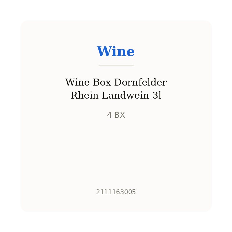 Wine Box Dornfelder Rhein Landwein 3l