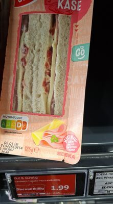 GUT&GÜNSTIG Sandwich Schinken-Käse 185g
