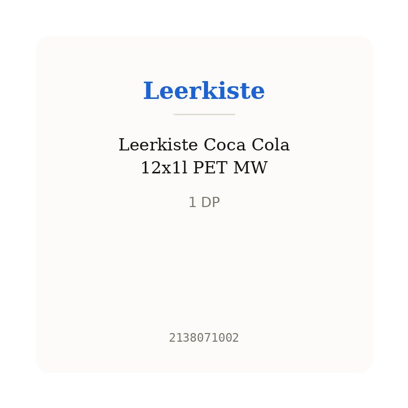 Leerkiste Coca Cola 12x1l PET MW