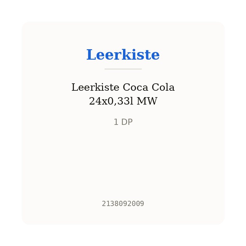 Leerkiste Coca Cola 24x0,33l MW