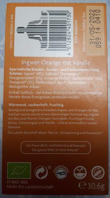 Bio Yogi Tea Ingwer Orange mit Vanille 17ST 30,6g