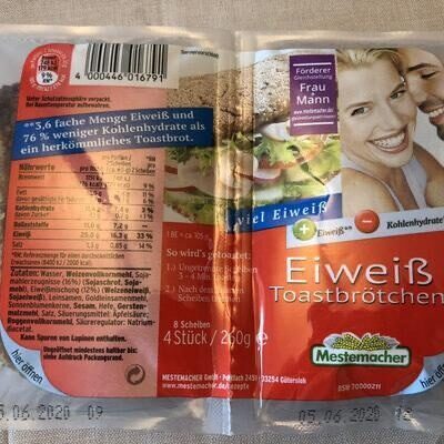 Mestemacher Eiweiß Toastbrötchen 260g