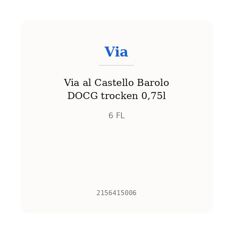 Via al Castello Barolo DOCG trocken 0,75l