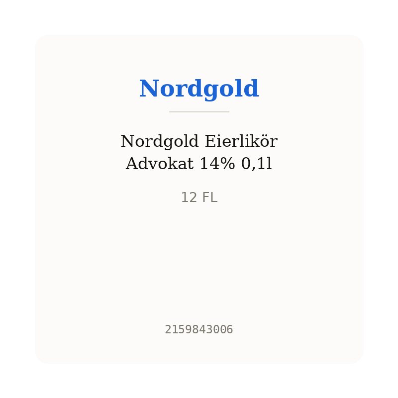 Nordgold Eierlikör Advokat 14% 0,1l