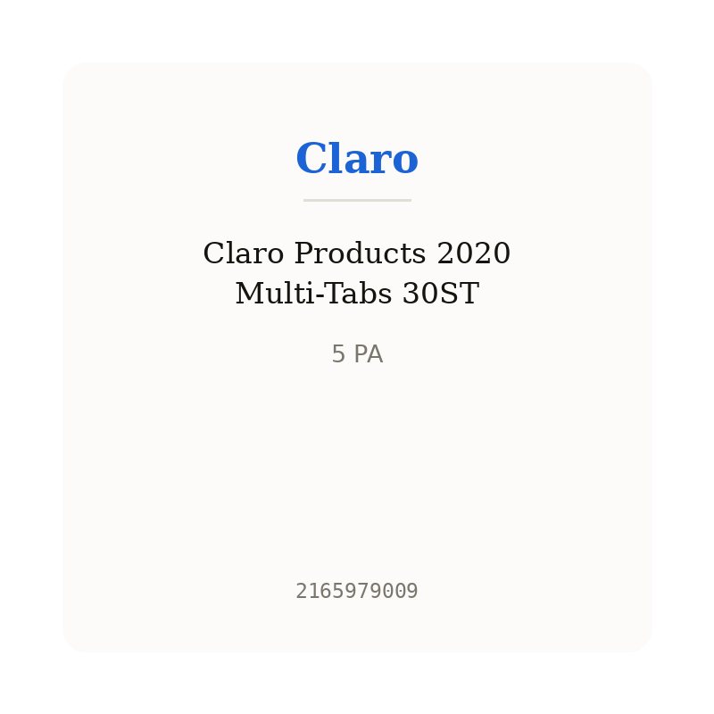 Claro Products 2020 Multi-Tabs 30ST