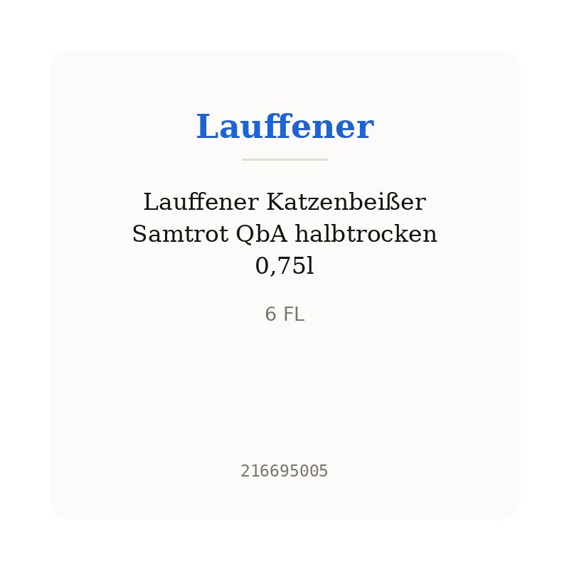 Lauffener Katzenbeißer Samtrot QbA halbtrocken 0,75l