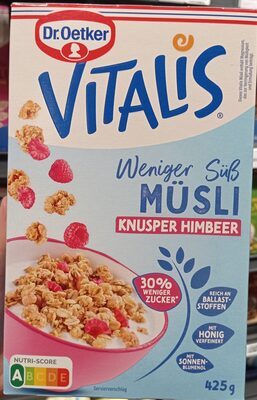 Dr.Oetker Vitalis Knusper Himbeere weniger süß 425g