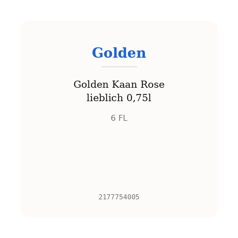 Golden Kaan Rose lieblich 0,75l