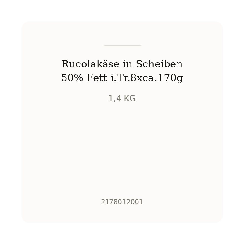Rucolakäse in Scheiben 50% Fett i.Tr.8xca.170g