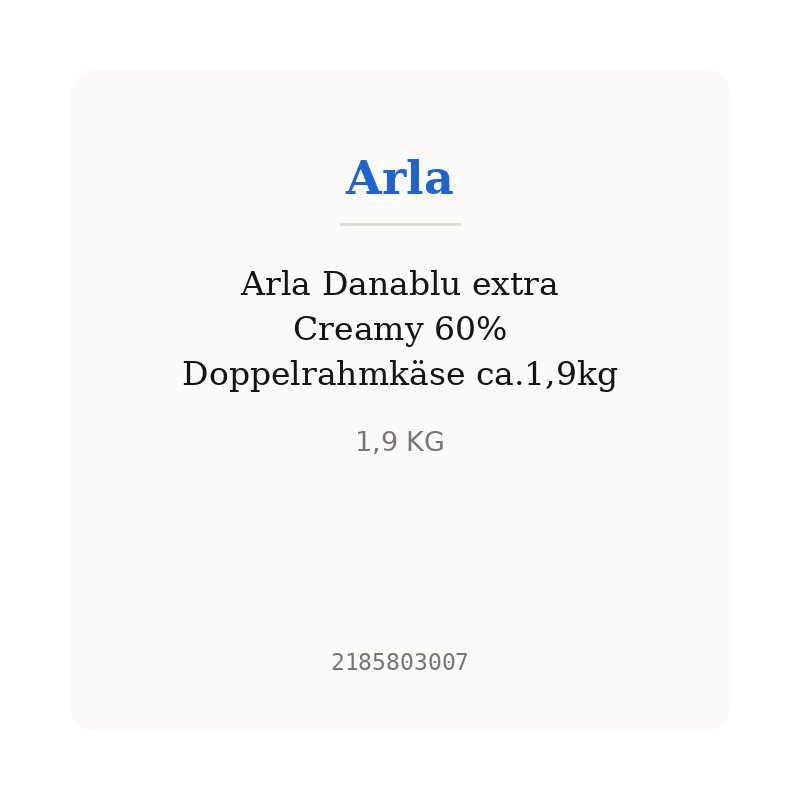 Arla Danablu extra Creamy 60% Doppelrahmkäse ca.1,9kg