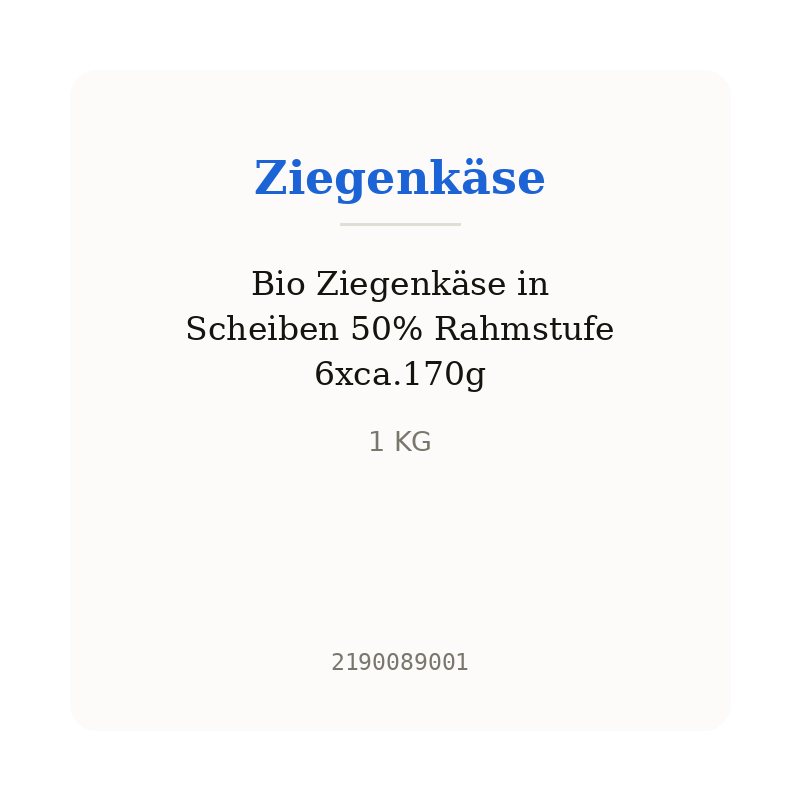 Bio Ziegenkäse in Scheiben 50% Rahmstufe 6xca.170g