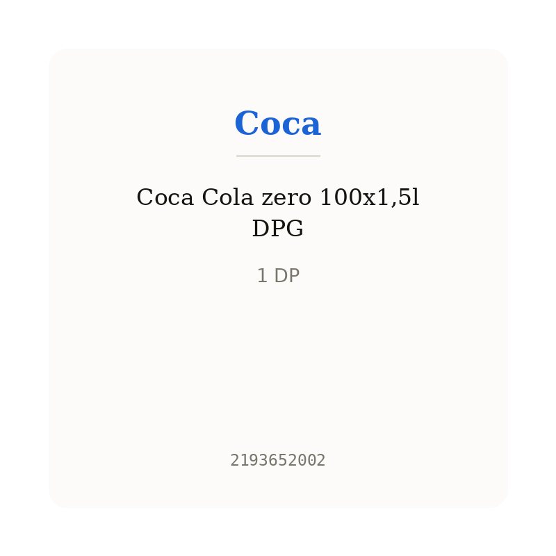Coca Cola zero 100x1,5l DPG