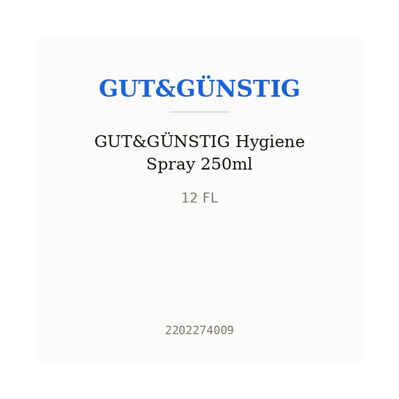 GUT&GÜNSTIG Hygiene Spray 250ml