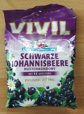 Vivil Hustenbonbons Schwarze Johannisbeere ohne Zucker 120g