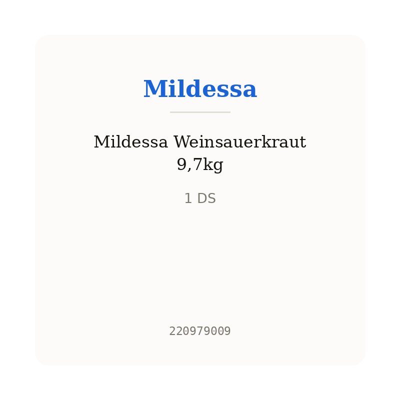 Mildessa Weinsauerkraut 9,7kg