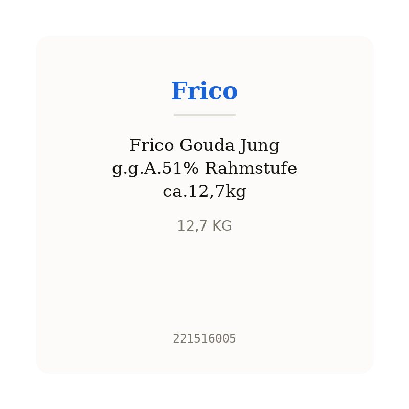 Frico Gouda Jung g.g.A.51% Rahmstufe ca.12,7kg
