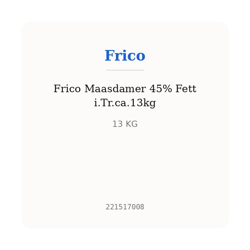 Frico Maasdamer 45% Fett i.Tr.ca.13kg