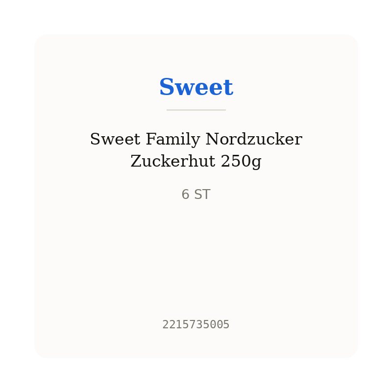 Sweet Family Nordzucker Zuckerhut 250g