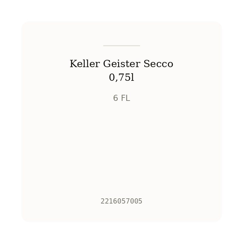 Keller Geister Secco 0,75l