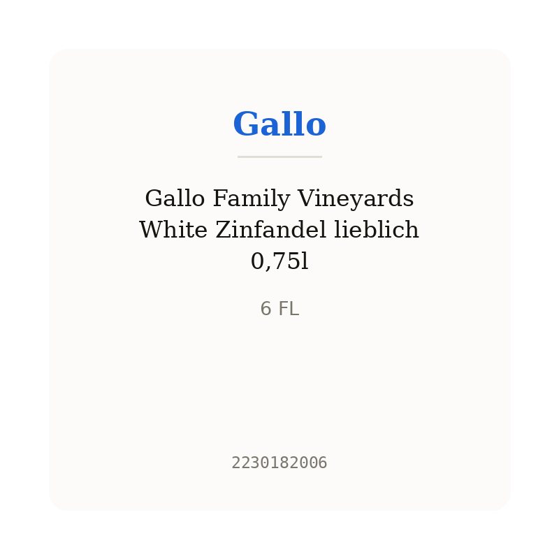 Gallo Family Vineyards White Zinfandel lieblich 0,75l