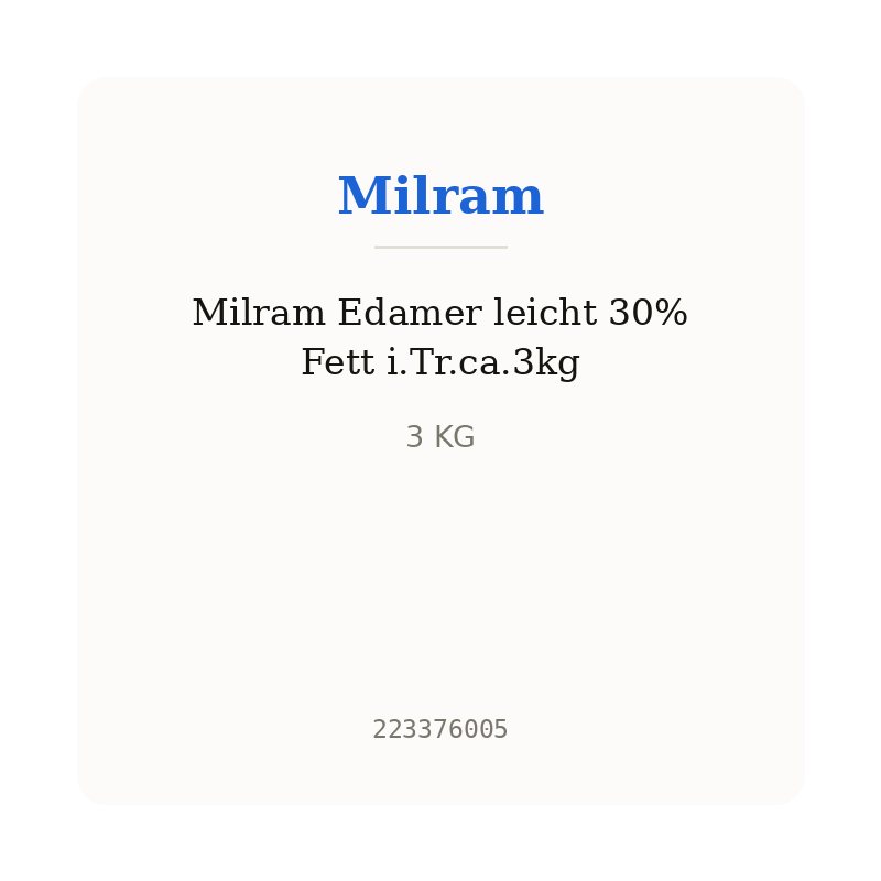 Milram Edamer leicht 30% Fett i.Tr.ca.3kg