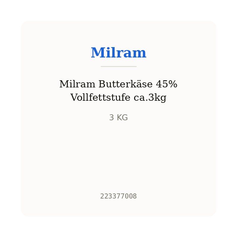 Milram Butterkäse 45% Vollfettstufe ca.3kg