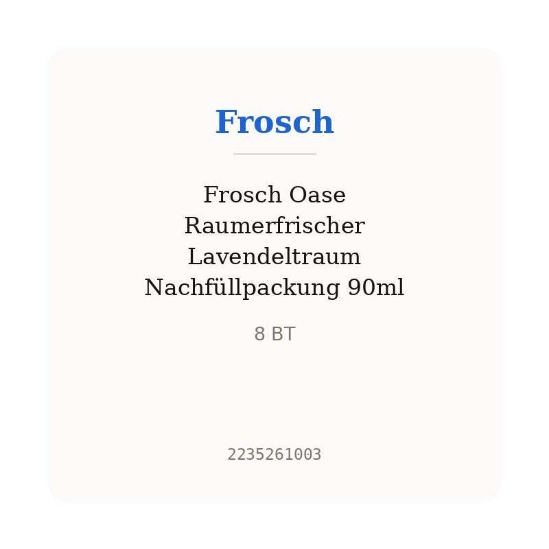 Frosch Oase Raumerfrischer Lavendeltraum Nachfüllpackung 90ml