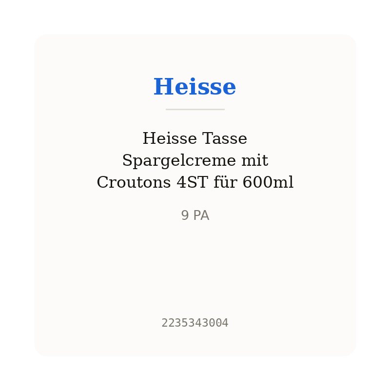 Heisse Tasse Spargelcreme mit Croutons 4ST für 600ml