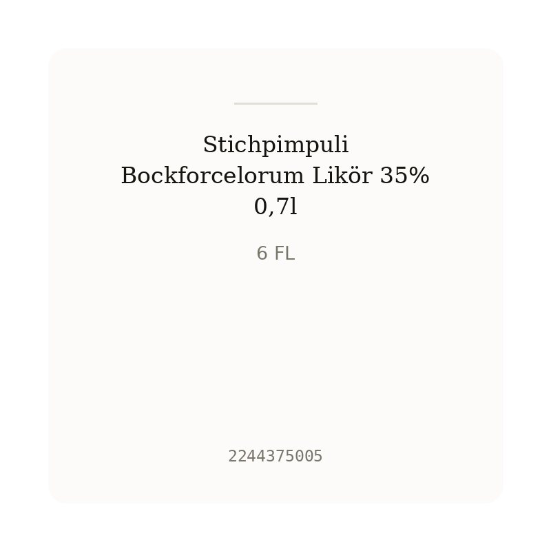 Stichpimpuli Bockforcelorum Likör 35% 0,7l
