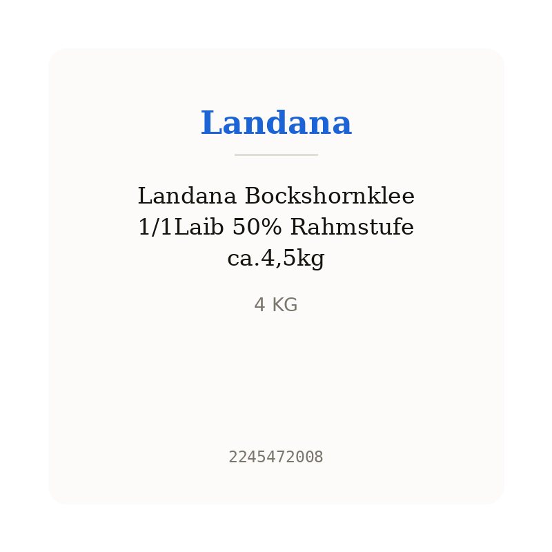 Landana Bockshornklee 1/1Laib 50% Rahmstufe ca.4,5kg