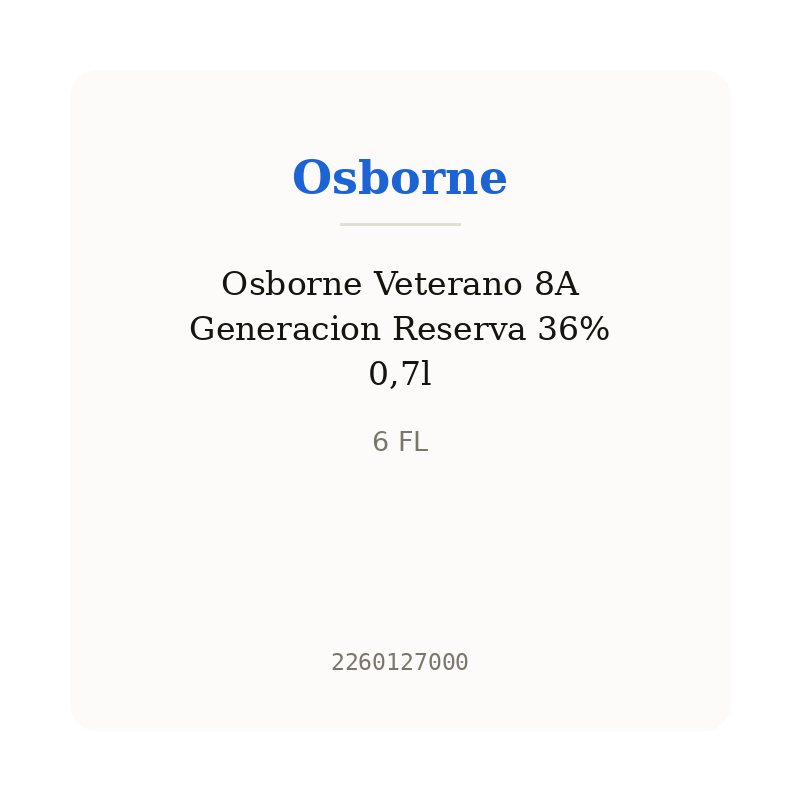 Osborne Veterano 8A Generacion Reserva 36% 0,7l