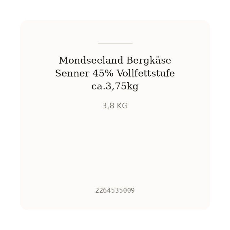 Mondseeland Bergkäse Senner 45% Vollfettstufe ca.3,75kg