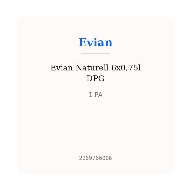 Evian Naturell 6x0,75l DPG